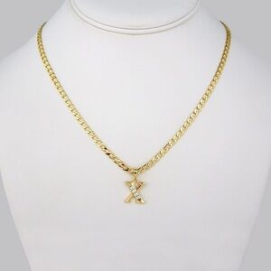 Gold Initial “X” Pendant Necklace